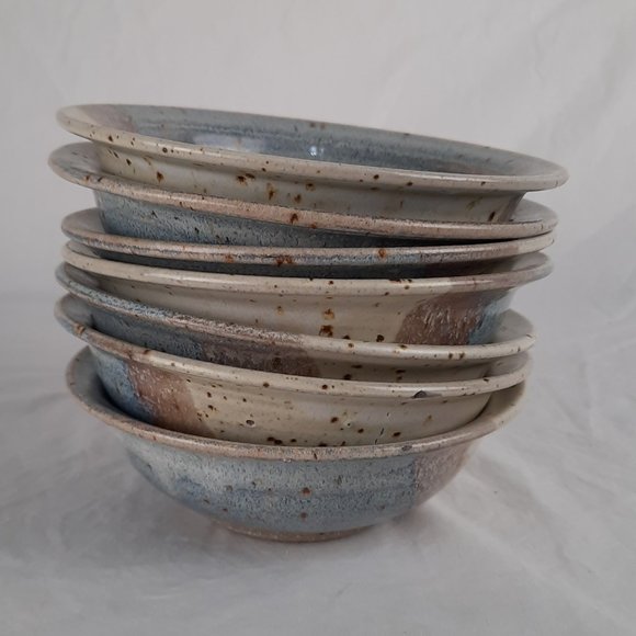Other - SOLD RARE Vintage Set of Seven Blue Spruce Pottery Bowls 1988 Oregon - 6.5"